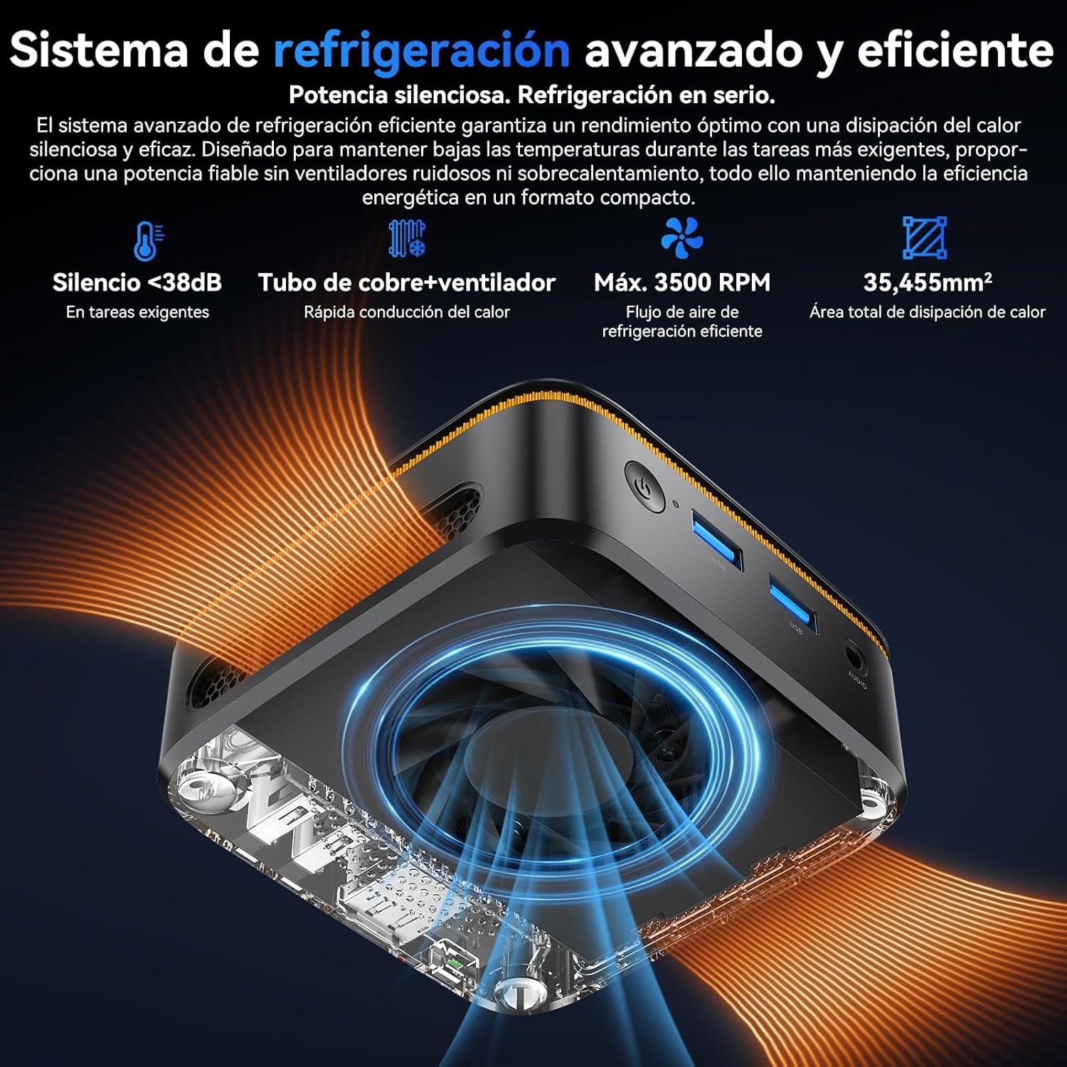 Huidun H50 Mini PC W-11 Pro, Intel Twin Lake N150 (N95/N97 actualizado), 8 GB RAM 256 GB SSD Mini Ordenador,4K@60Hz UHD - Image 5