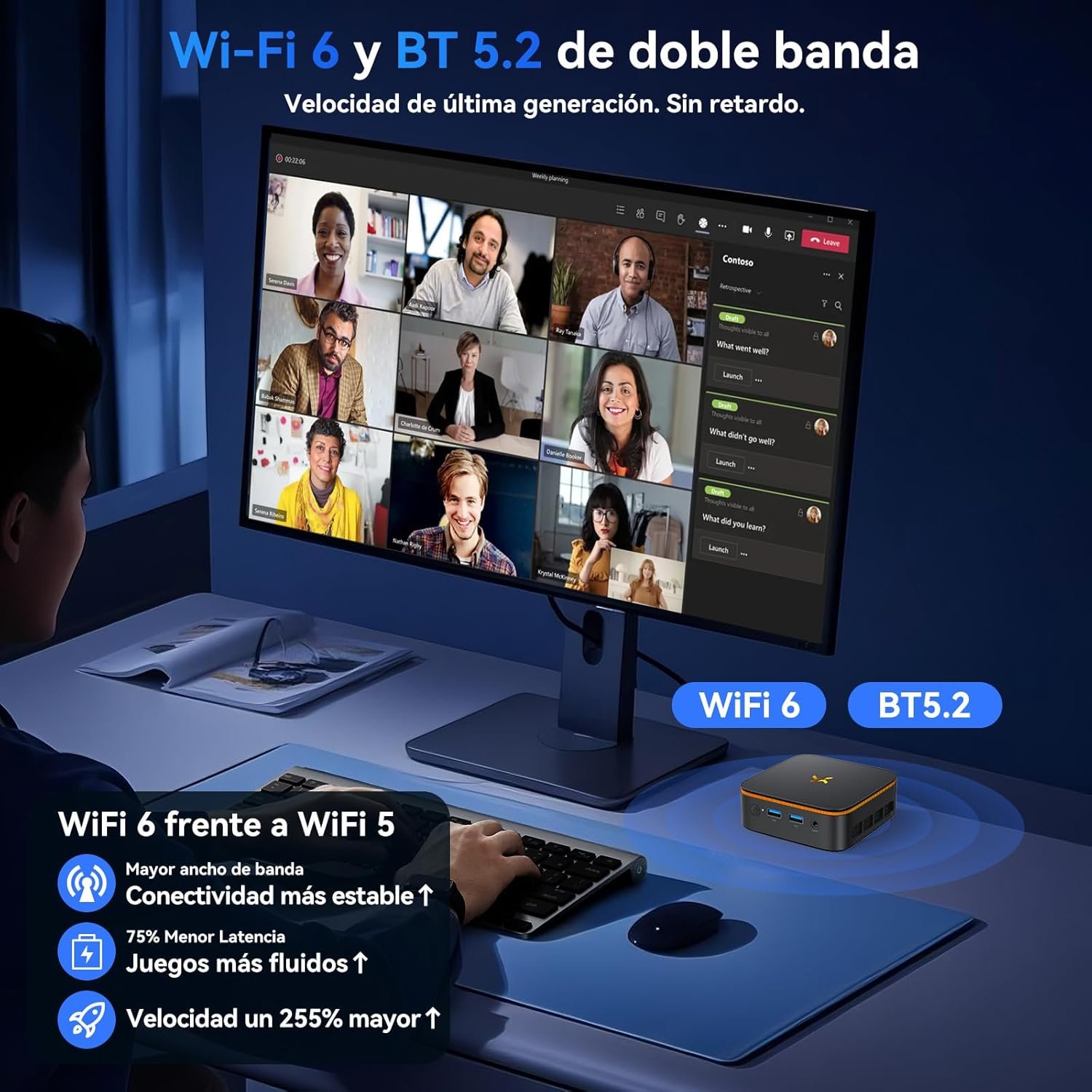 Huidun H50 Mini PC W-11 Pro, Intel Twin Lake N150 (N95/N97 actualizado), 8 GB RAM 256 GB SSD Mini Ordenador,4K@60Hz UHD - Image 7