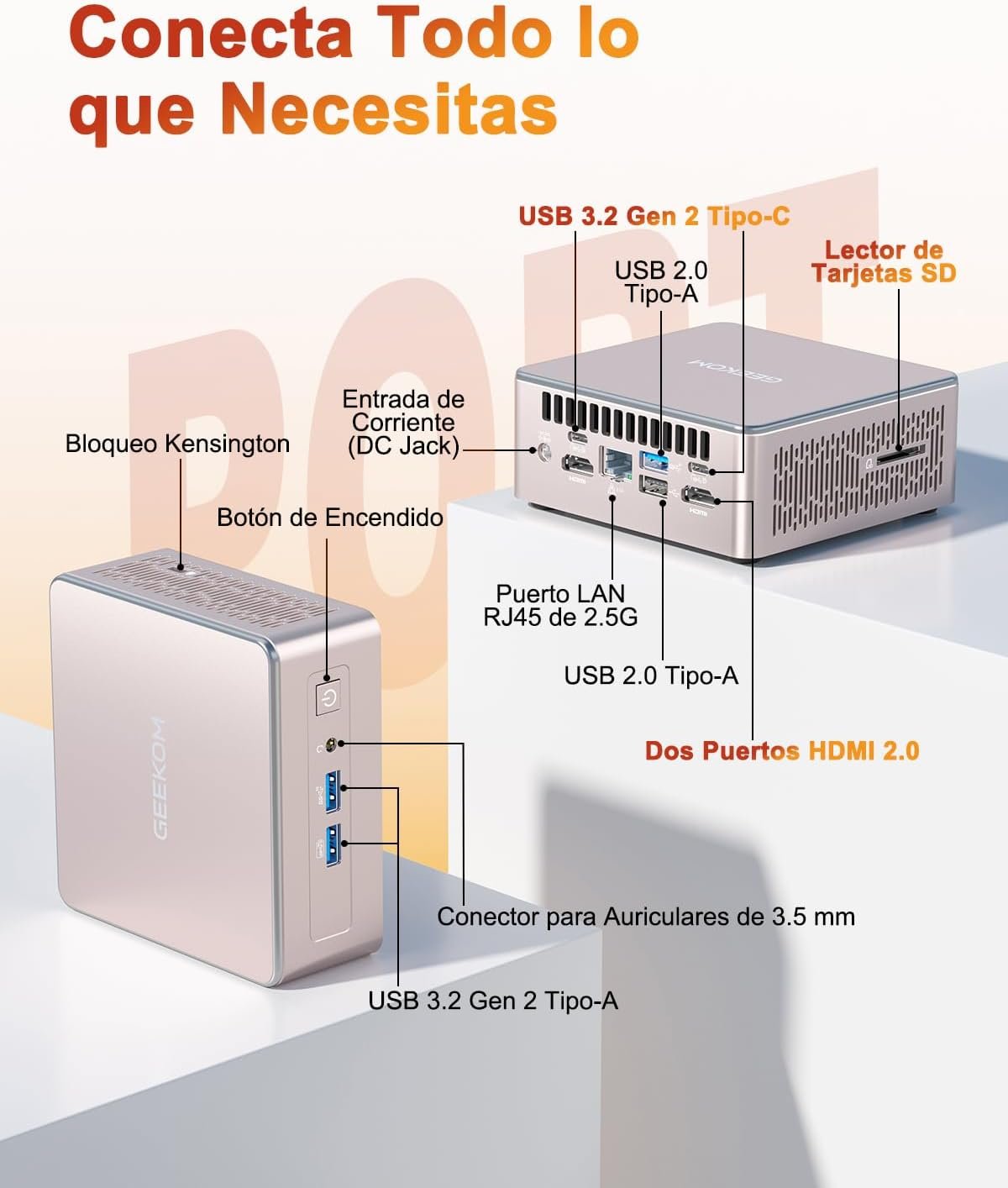 GEEKOM A5 2025 Edition Mini PC con AMD Ryzen 5 7430U, 16GB RAM y 512GB SSD, Windows 11 Pro - Image 6