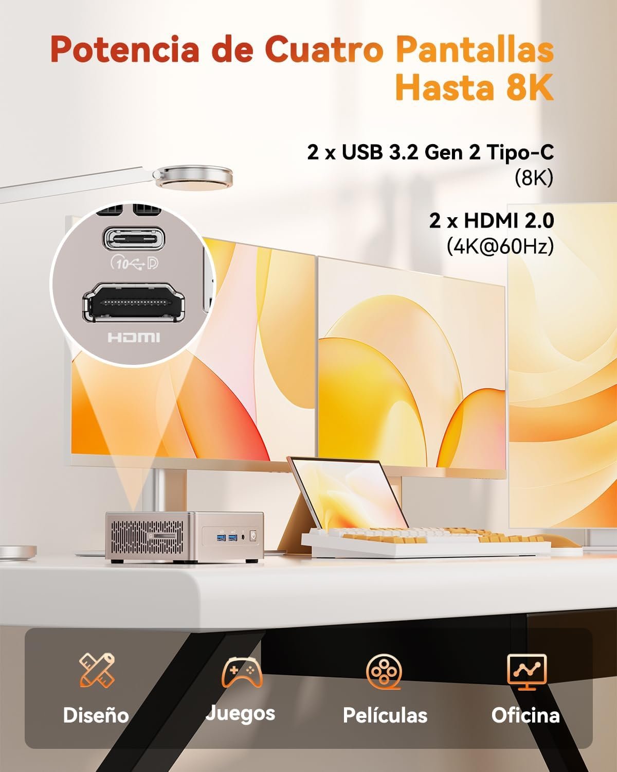 GEEKOM A5 2025 Edition Mini PC con AMD Ryzen 5 7430U, 16GB RAM y 512GB SSD, Windows 11 Pro - Image 8