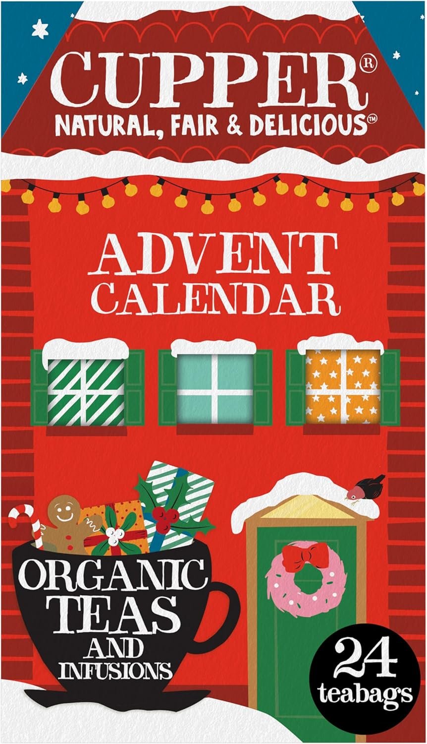 Cupper - Calendario de Adviento Ecológico - Estuche con 24 Bolsitas de Infusiones y Tés